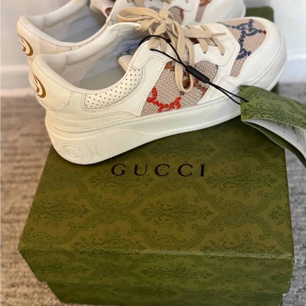 NWT Gucci Dali GG Embroidered Sneakers EU 41 Style 675840 - Picture 6 of 11